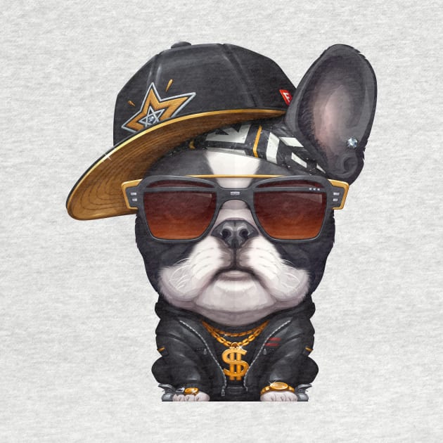 Brindle Pied French Bulldog Hip-Hop Super Star by stonemask